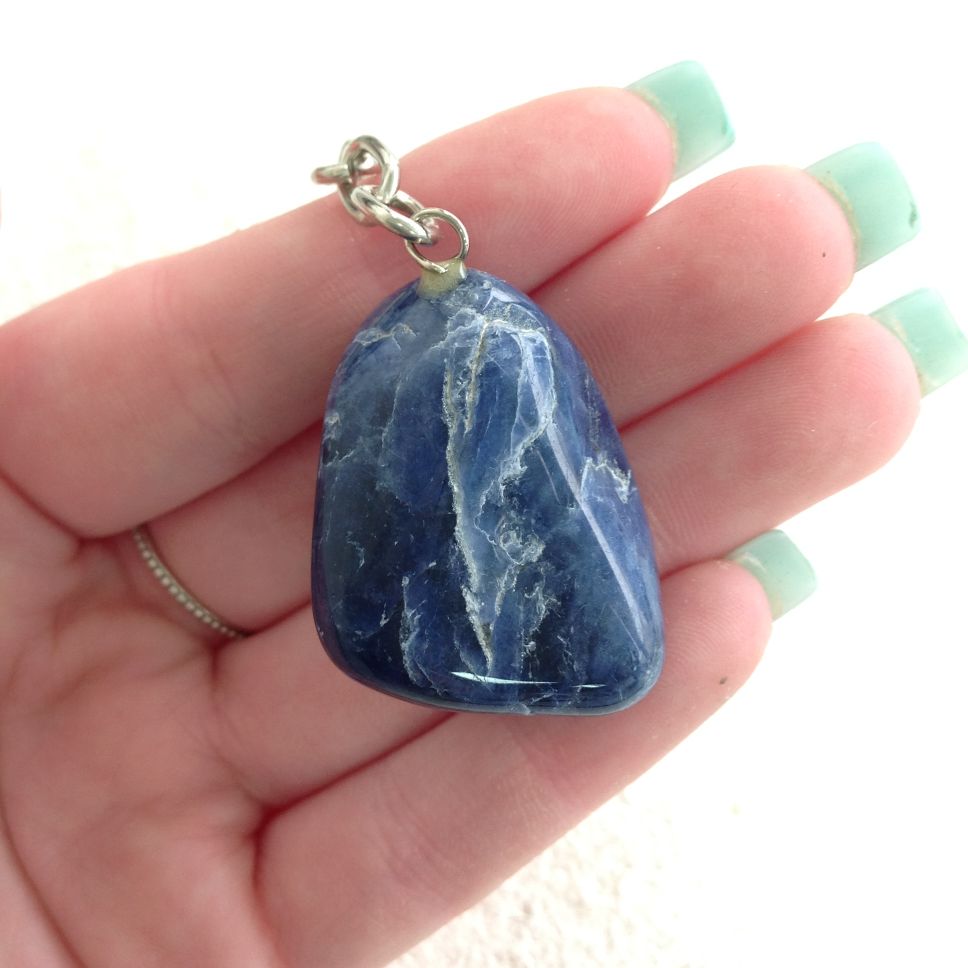 Tumbled Key Chain - Sodalite Tumbled Key Chain - Sodalite